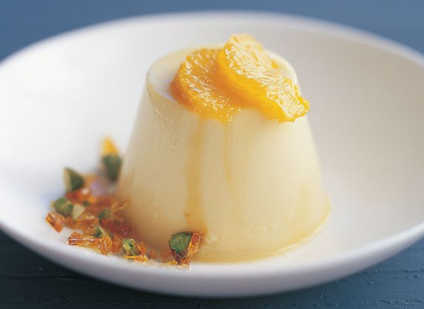 Panna Cotta com raspas e geleia Valmar de Casca de Bergamota